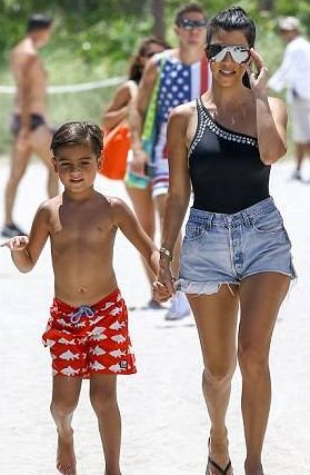 Kourtney with her elder son Mason