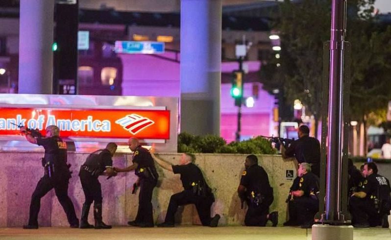 The Shooting started at 8:45 pm in Dallas when hundreds of protesters marched through Dallas demanding justice