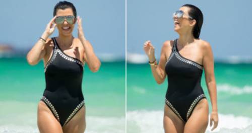 Kourtney Kardashian Shows Sexy Curves In Black Swimsuit | Bikini 4k HD Wallpapers | Photos