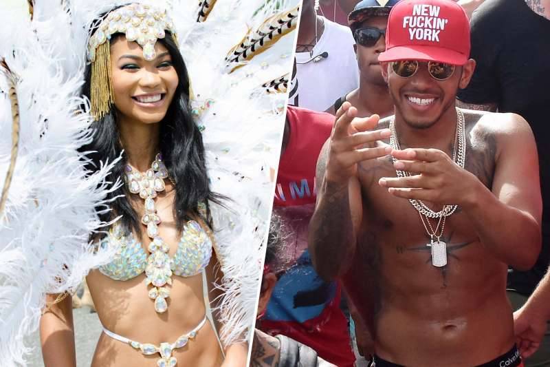 Lewis Hamilton Erotic Dance with Semi Nude Supermodel Chanel Iman