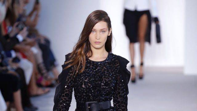 Bella Hadid Takes a Tumble on the Runway During NYFW