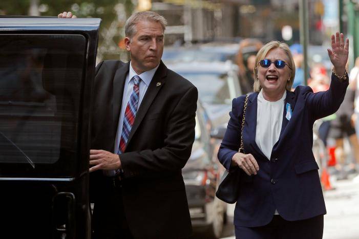 Suffering from pneumonia, Clinton falls ill at 9/11 memorial, cancels California trip