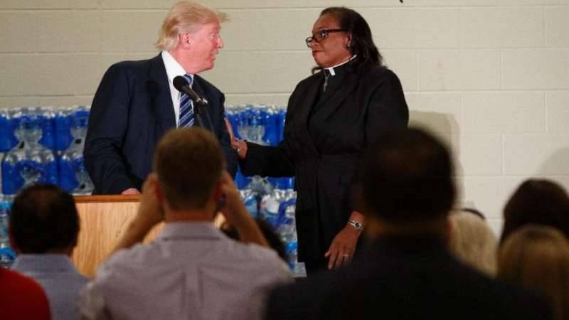 Trump, interrupted, heckled in visit to Flint church