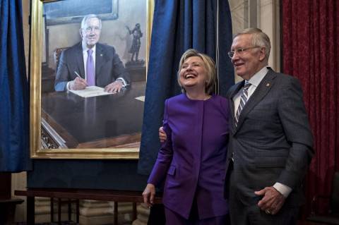 Hillary Clinton attacks fake news in post-election appearance on Capitol Hill