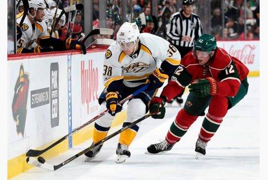 Forsberg scores 2 in 3rd period, Predators beat Wild 4-2