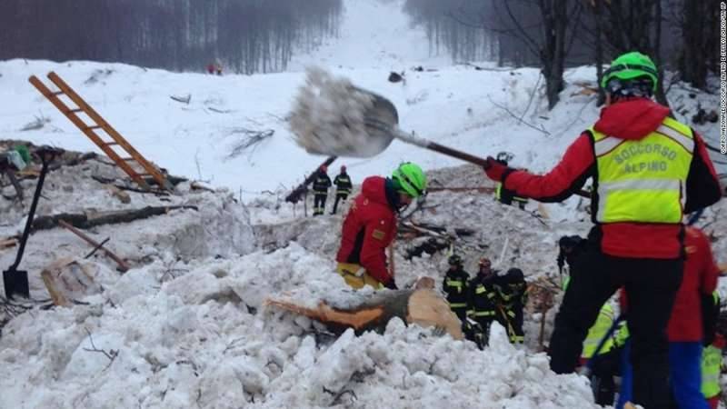 Italy avalanche, Hotel search ends with 29 dead, 11 rescued