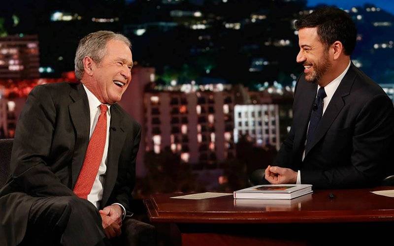 Jimmy Kimmel Fails To Press George W. Bush On Trump