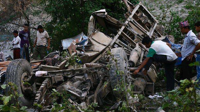 Nepal Bus Plunges Off Mountain Road Killing 41