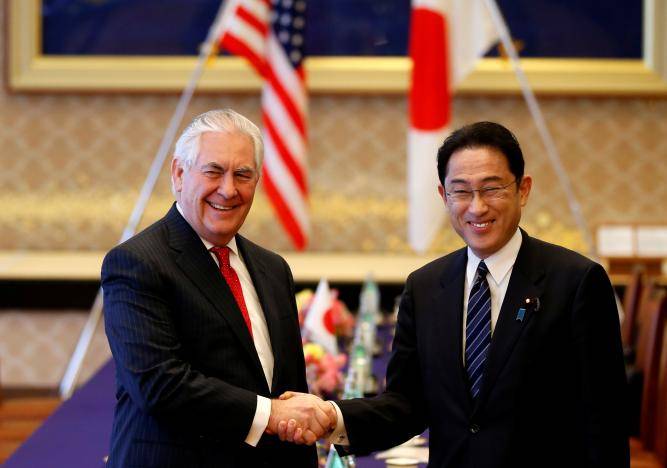 North Korea, China In Focus As Tillerson Starts Asia Trip In Tokyo