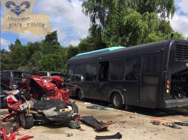 Two dead, 41 hurt in bus crash involving Louisiana flood