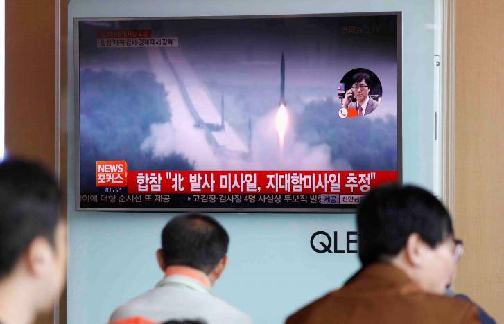 North Korea fires suspected land-to-ship missiles as South Korea delays THAAD