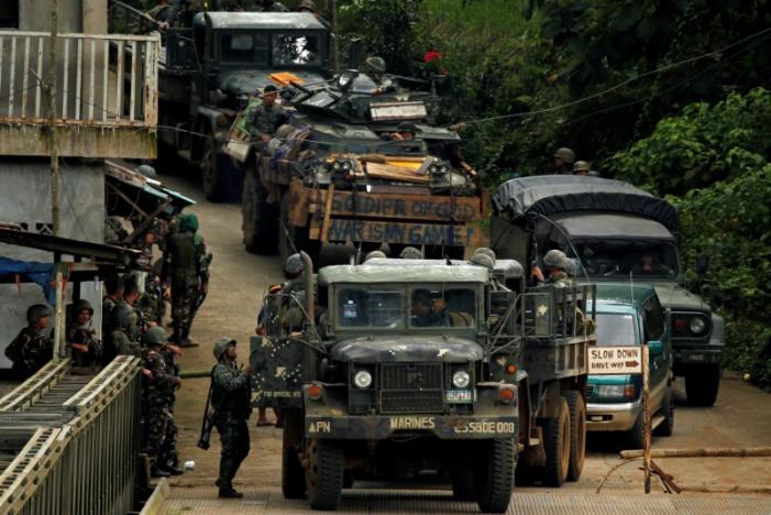 Philippines Army Soldiers Return From An Operation To Retrieve Bodies Of Casualties From The Fighting Zone In Marawi City