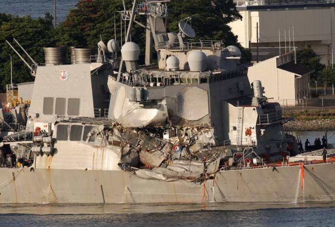 Seven sailors missing after U.S. Navy destroyer collides with container ship in Japan