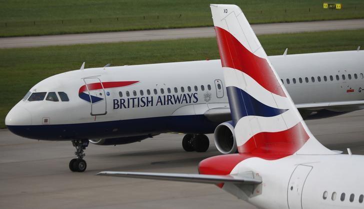 British Airways Planes Are Parked At Heathrow Terminal 5 In London