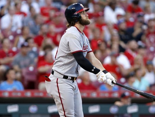 Bryce Harper homers twice to power Nationals past Reds