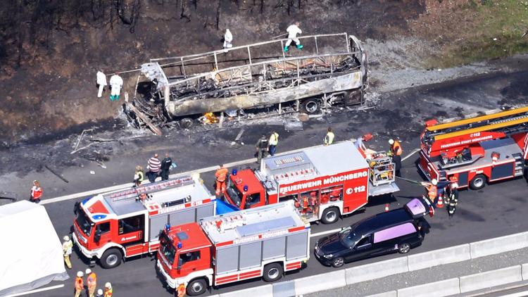 Bus carrying seniors crashes on German highway, killing at least 18