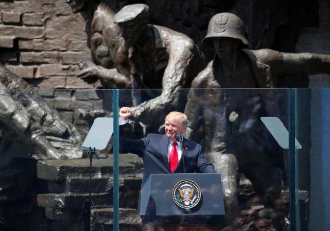 U.S. President Donald Trump Gives A Public Speech At Krasinski Square In Warsaw