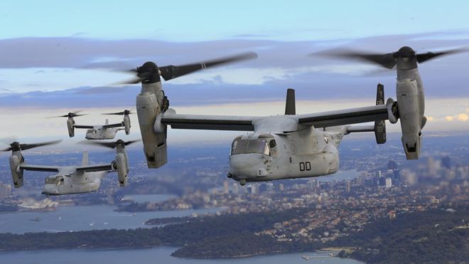 Australian navy locate crashed US military Osprey