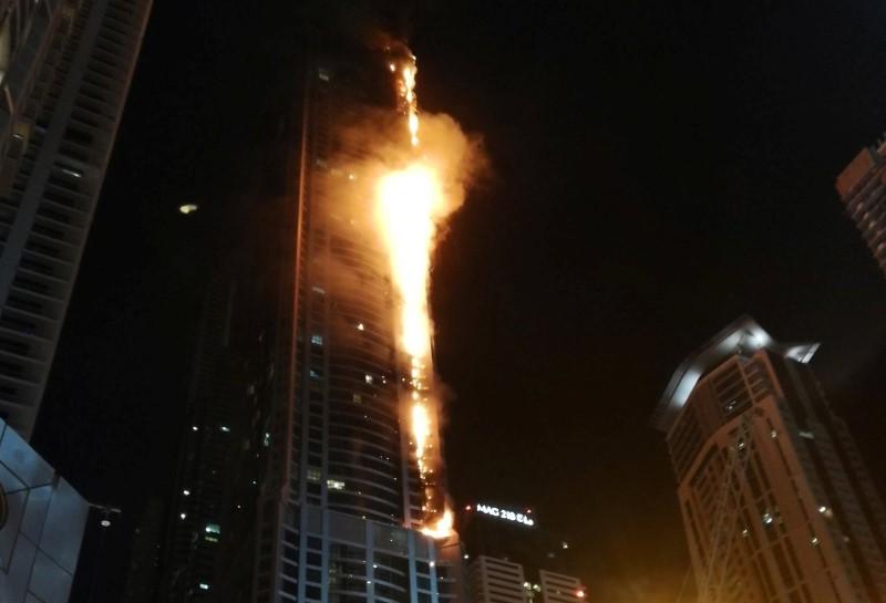 Blaze sweeps through Dubai skyscraper for second time