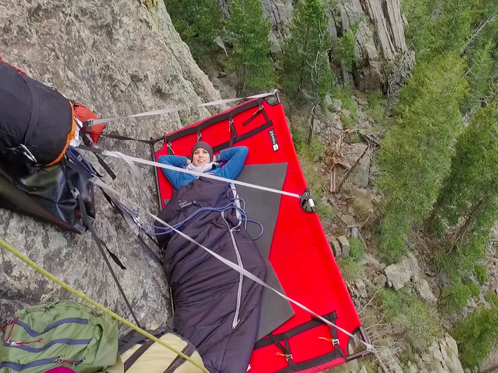 Coolest campsite ever: Hanging off a cliff