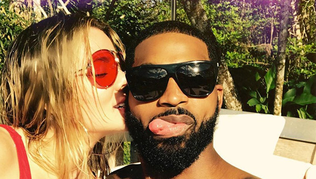 Khloe Kardashian & Shirtless Tristan Thompson Pack On PDA During Romantic Poolside Date