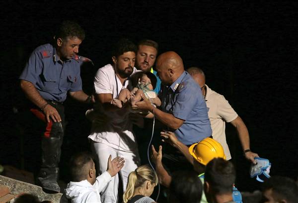 Three Boys Rescued From Rubble in Italy