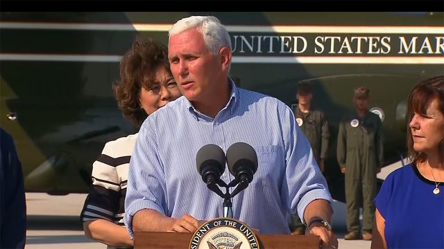 Pence visits hurricane-ravaged Texas