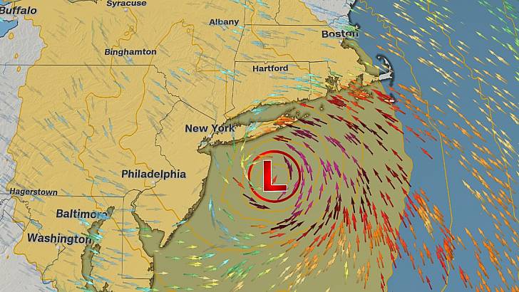 Fierce winds and heavy rain hit New York on Sandy anniversary