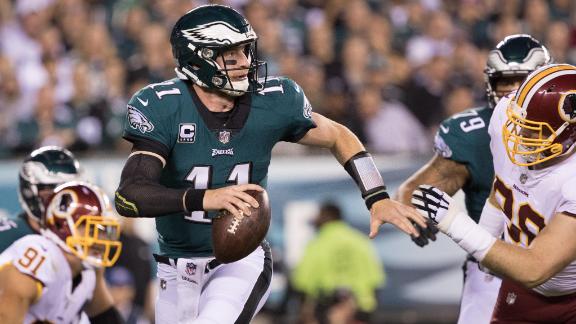 Wentz tosses 4 TDs, Eagles beat Redskins 34-24