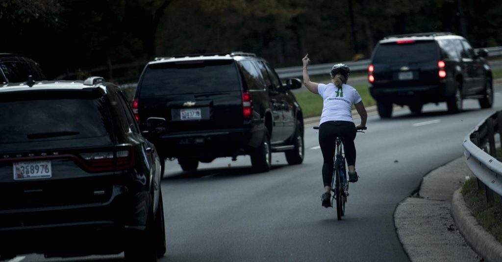 A GoFundMe for the bicyclist fired for flipping off the Presidents motorcade has raised over $100000