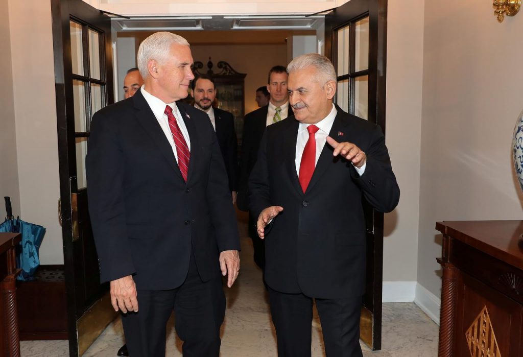 Pence voices U.S. concern to Turkish prime minister about arrests