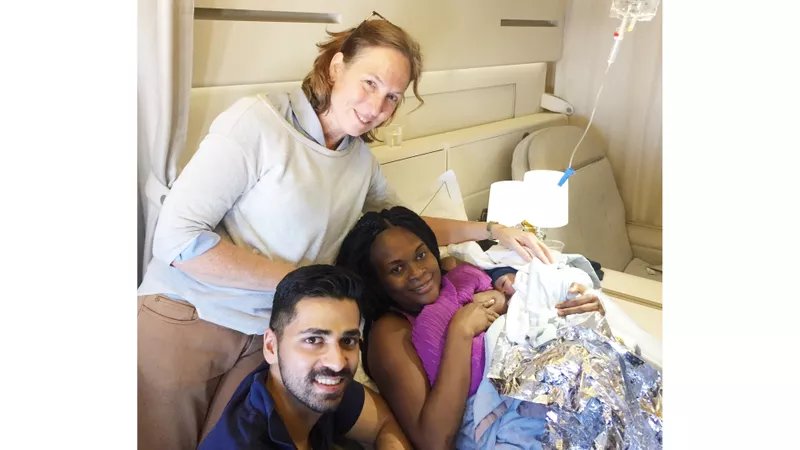 Doctor delivers baby on international flight