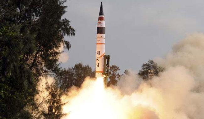 India tests-fires Agni-V, a nuclear-capable ICBM