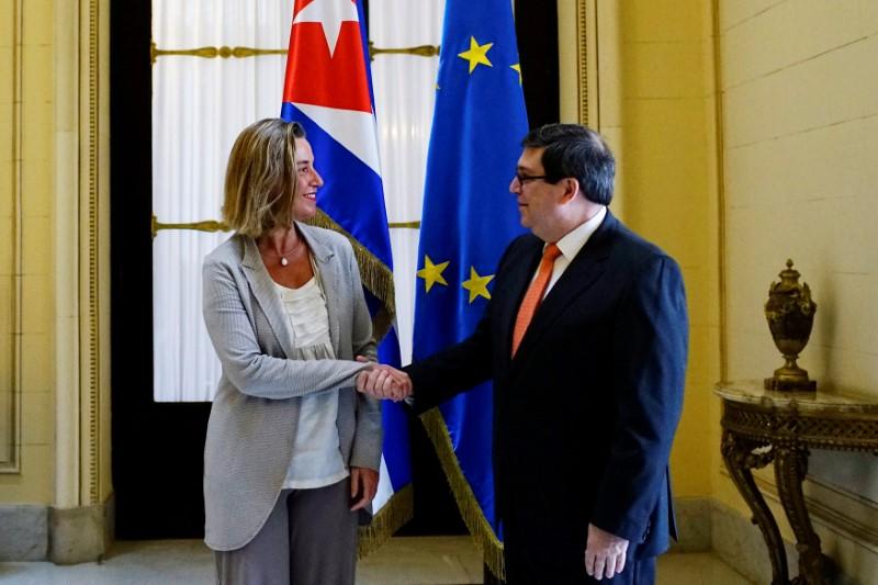 Top EU diplomat meets Cuban president at end of visit