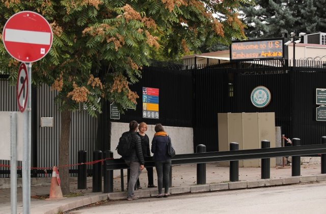 U.S. embassy in Ankara says will be closed on Monday due to security threat