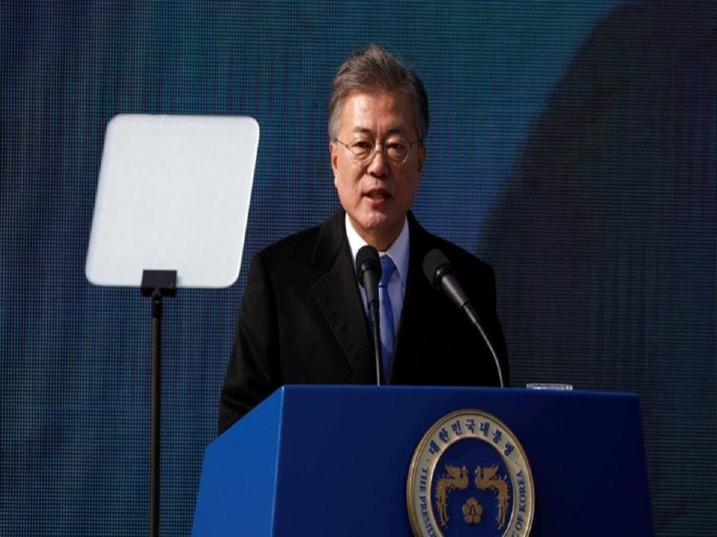 South Korea’s Moon says three-way summit with North Korea, U.S. possible