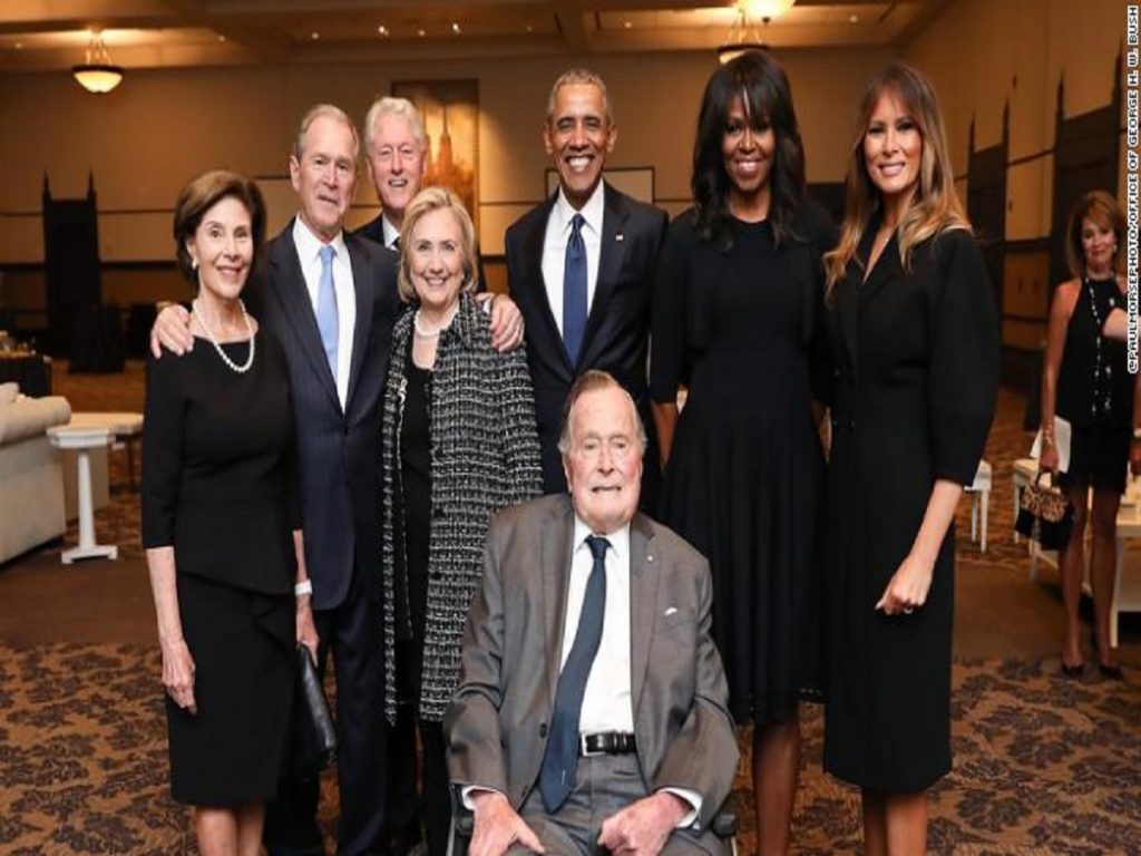 Four presidents come together to pay tribute to Barbara Bush