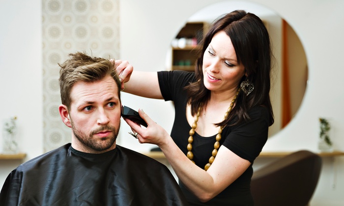 Haircut Package with Optional Color, Shave or Beard Trim at Roosters Men's Grooming Center (Up to 57% Off)