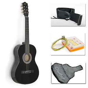 New Beginners Acoustic Guitar With Guitar Case, Strap, Tun..