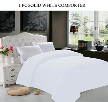 Elegant Comfort Down Alternative Silky-Soft Double-Fill Comforter Duvet Insert, Full/Queen, White