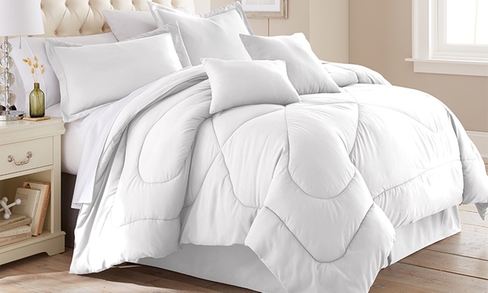 Closeout: Hotel New York Solid or Embossed Comforter Sets (5- or 6-Piece)