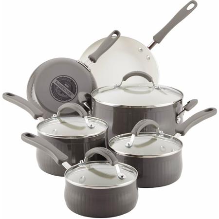 Farberware New Traditions Aluminum Nonstick 10-Piece Cookware Set