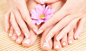 Deluxe Mani-Pedi with Nail Art for One or Two at Queen Nails and Spa (Up to 47% Off)