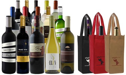 15-Bottle Holiday Wine Package with Gift Bags from Splash Wines (74% Off)