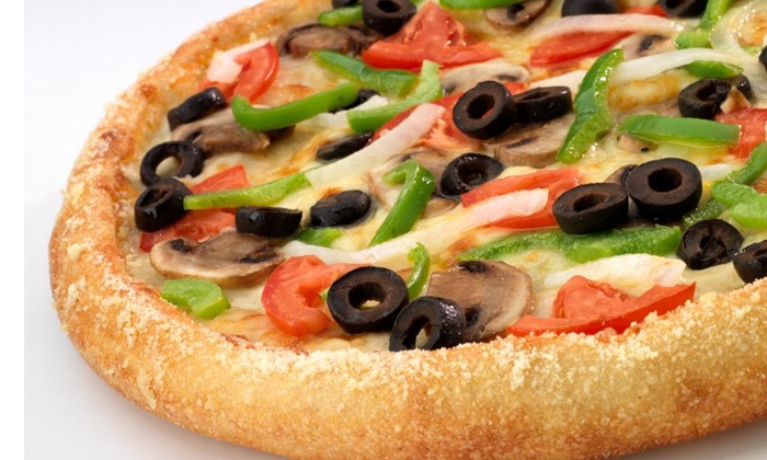 $15 for Two Medium Two-Topping Pizzas, Cheese Bread, and 2-Liter Soda at Hungry Howie's Pizza ($26.75 Value)