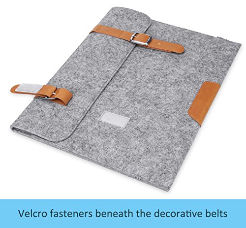 PLEMO Felt 15-15.6 Inch Laptop / Notebook Computer / MacBook / MacBook Pro Sleeve Case Bag Cover, Grey