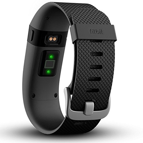 Fitbit Charge HR Wireless Activity Wristband, Black, Large