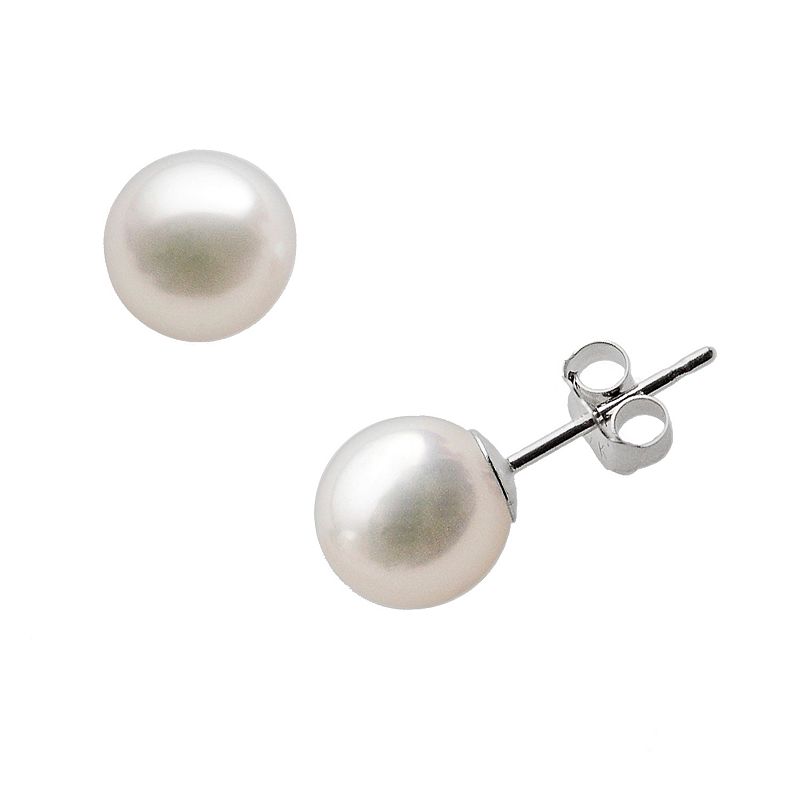 18K White Gold Pearl Earrings