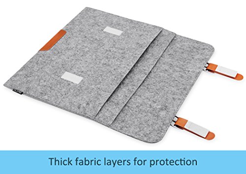 PLEMO Felt 15-15.6 Inch Laptop / Notebook Computer / MacBook / MacBook Pro Sleeve Case Bag Cover, Grey