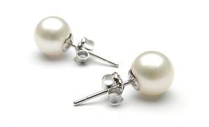 18K White Gold Pearl Earrings